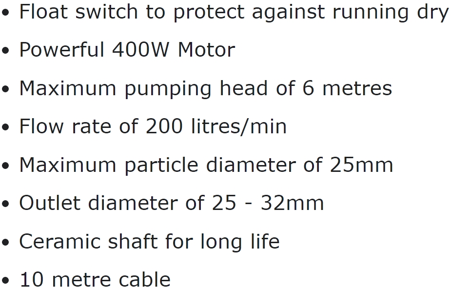משאבת מים חשמלית SIP SUB SUB 2012-FS